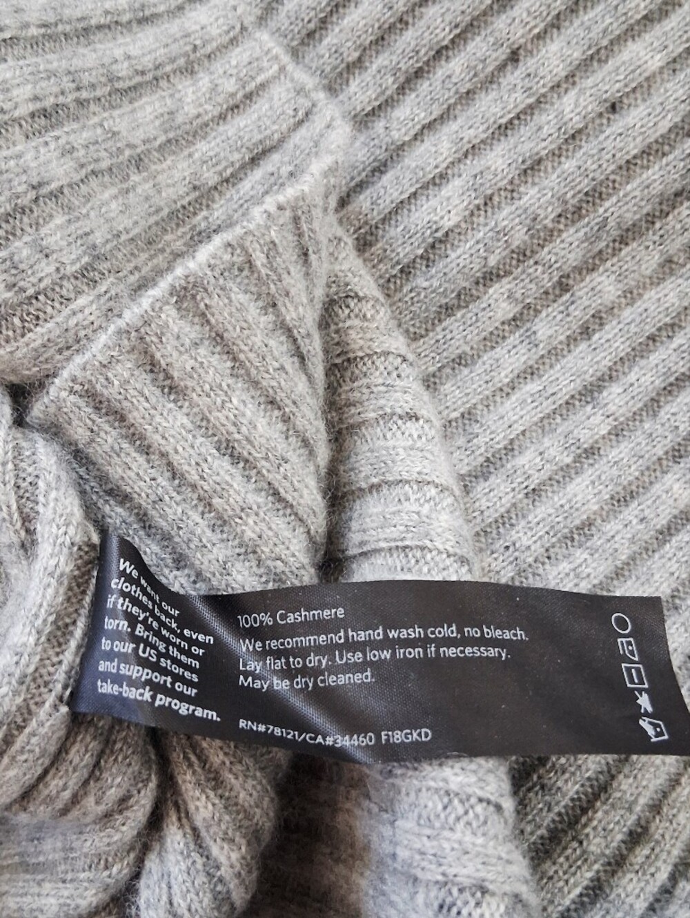 Eileen Fisher Cashmere Rib Knit Turtleneck Tunic Sweater Quiet Luxury Minimalist - Picture 5 of 11